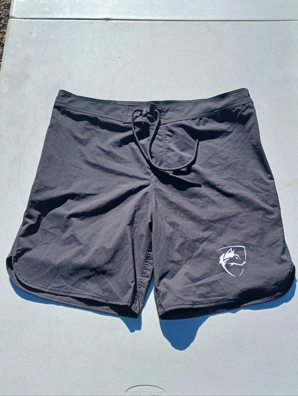 Alphalete Black Swim Shorts Mens Large Drawstring Hidden Zippered Side Pocket